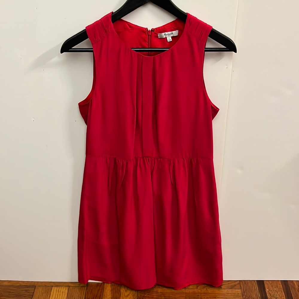 Madewell Sleeveless Dress in Red